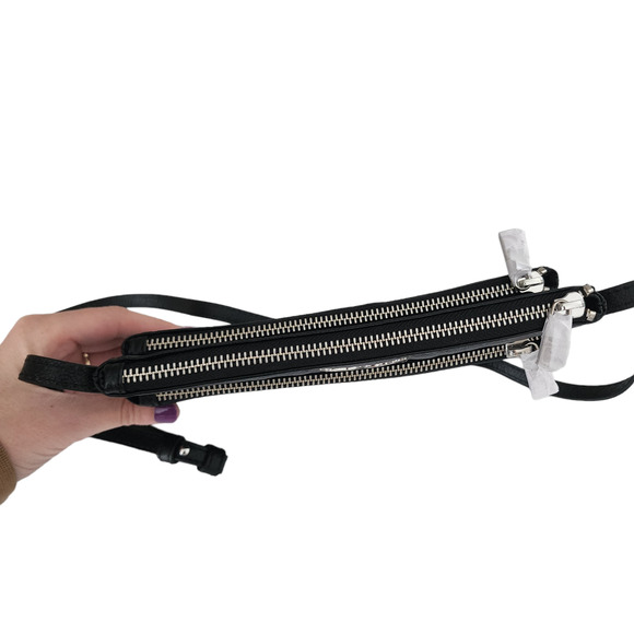 NWT Zadig & Voltaire Crossbody Bag Black Leather Stella Wings Zipper Shoulder - Picture 9 of 16